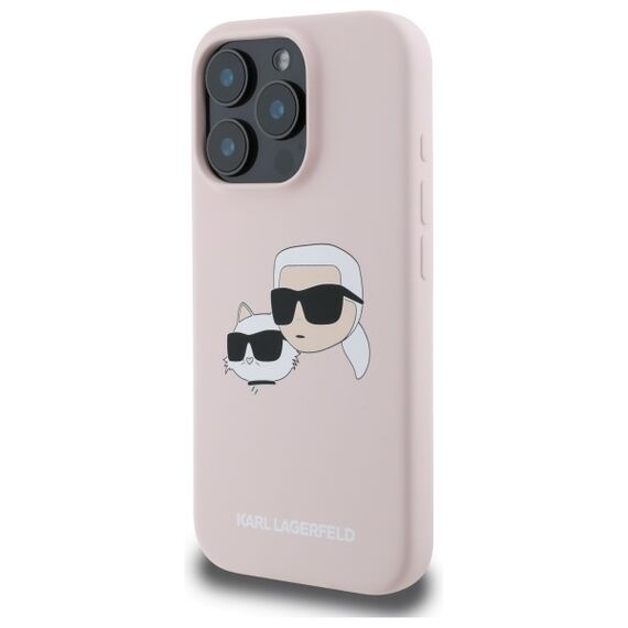 Karl Lagerfeld Silicone Case Heads Print MagSafe for iPhone 16 Pro Max - Pink | Techbox