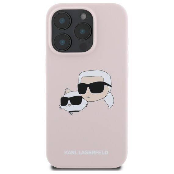 Karl Lagerfeld Silicone Case Heads Print MagSafe for iPhone 16 Pro Max - Pink | Techbox