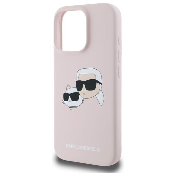 Karl Lagerfeld Silicone Case Heads Print MagSafe for iPhone 16 Pro Max - Pink | Techbox