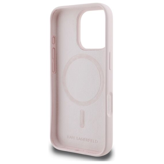 Karl Lagerfeld Silicone Case Heads Print MagSafe for iPhone 16 Pro Max - Pink | Techbox