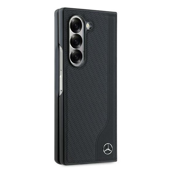 Mercedes Leather Wood Imitation MagSafe Case for Samsung Galaxy Z Fold 6 - Black - Samsung Cases - Cases - Techbox
