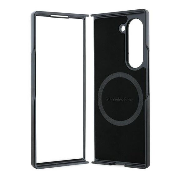 Mercedes Leather Wood Imitation MagSafe Case for Samsung Galaxy Z Fold 6 - Black - Samsung Cases - Cases - Techbox