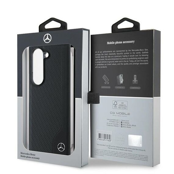 Mercedes Leather Wood Imitation MagSafe Case for Samsung Galaxy Z Fold 6 - Black - Samsung Cases - Cases - Techbox