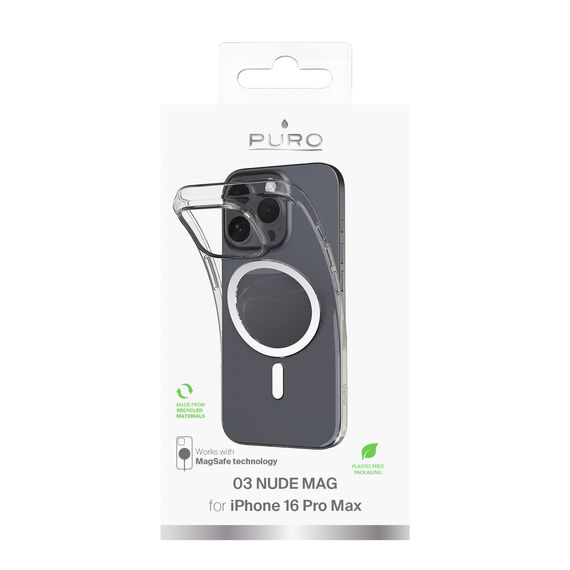 Puro 03 Mag MagSafe Silicone Case for iPhone 16 Pro Max - Transparent | Techbox