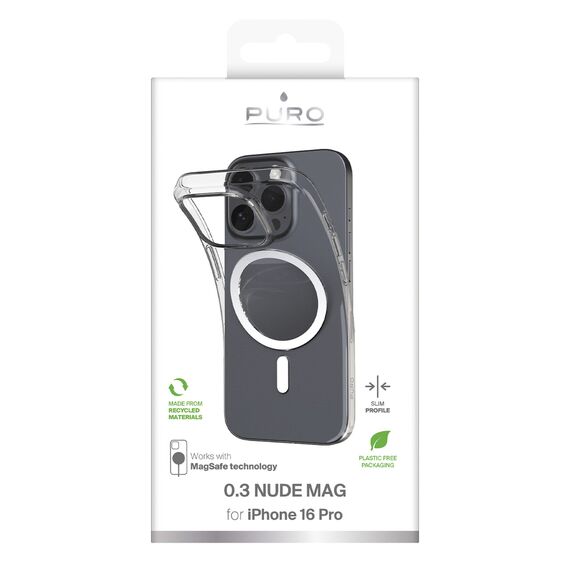 Puro 03 Mag MagSafe Silicone Case for iPhone 16 Pro - Transparent | Techbox
