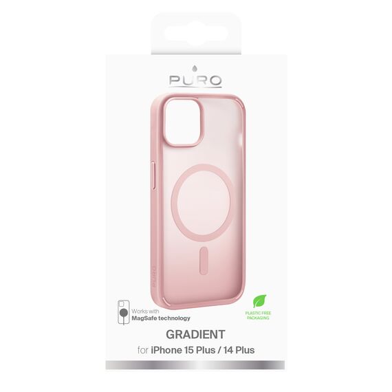 Puro Gradient MagSafe Silicone Case for iPhone 15 Plus - Pink | Techbox