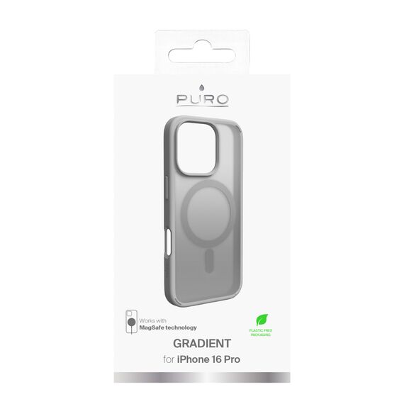 Puro Gradient MagSafe Silicone Case for iPhone 16 Pro - Silver | Techbox