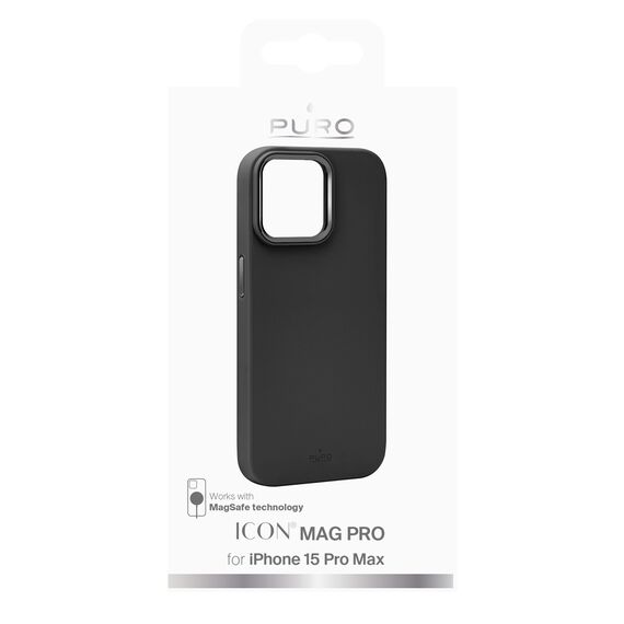 Puro Icon Mag Pro MagSafe Silicone Case for iPhone 15 Pro Max - Black - Uncategorized Cases (2) - Cases - Techbox