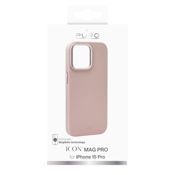 Puro Icon Mag Pro MagSafe Silicone Case for iPhone 15 Pro - Pink | Techbox