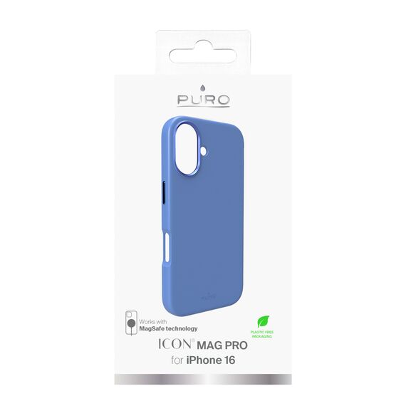 Puro Icon Mag Pro MagSafe Silicone Case for iPhone 16 - Blue - Apple Cases - Cases - Techbox