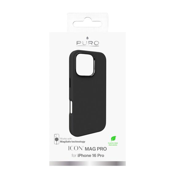 Puro Icon Mag Pro MagSafe Silicone Case for iPhone 16 Pro - Black | Techbox