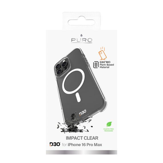 Puro Impact Clear D3O MagSafe Silicone Case for iPhone 16 Pro Max - Transparent - Apple Cases - Cases - Techbox