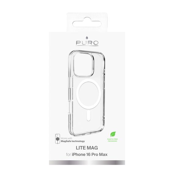 Puro Lite Mag MagSafe Silicone Case for iPhone 16 Pro Max - Transparent - Apple Cases - Cases - Techbox