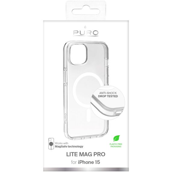 Puro Lite Mag Pro MagSafe Silicone Case for iPhone 15 - Transparent | Techbox