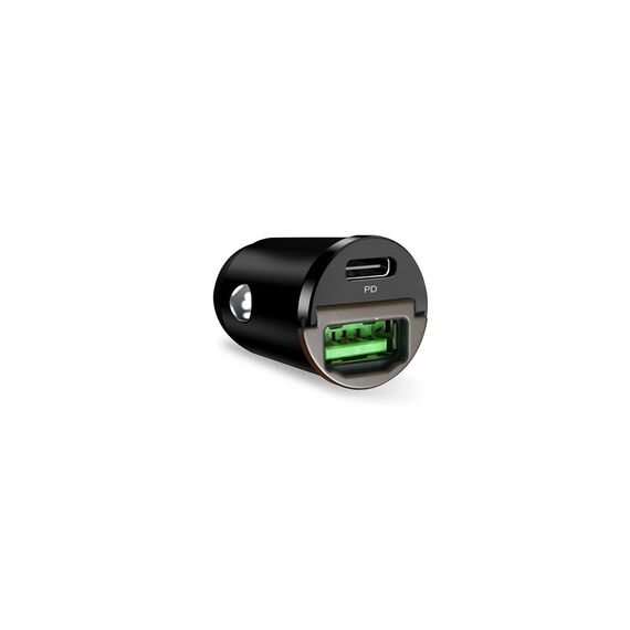 Puro Mini 30W Power Delivery USB-C USB-A Car Charger - Black - Car Chargers - Smartphone Chargers - Techbox