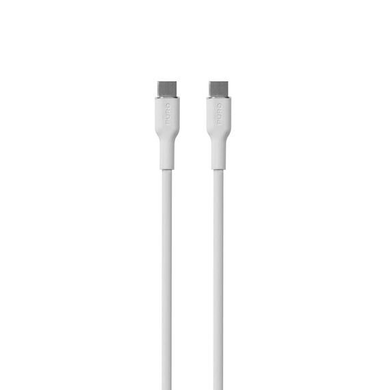 Puro Soft USB-C - USB-C 60W 1.5m silicone cable - white | Techbox