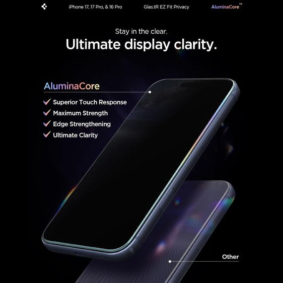 Spigen Glas.tR EZ Fit Privacy Tempered Glass for iPhone 16 Pro - 2 pcs. - Apple iPhone - Screen & Camera Protection - Techbox