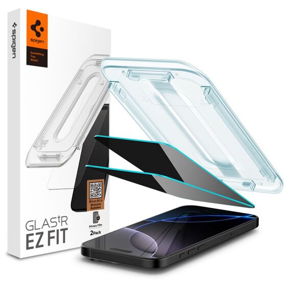 Spigen Glas.tR EZ Fit Privacy Tempered Glass for iPhone 16 Pro - 2 pcs. - Apple iPhone - Screen & Camera Protection - Techbox