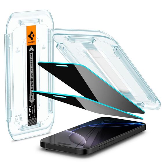 Spigen Glas.tR EZ Fit Privacy Tempered Glass for iPhone 16 Pro - 2 pcs. - Apple iPhone - Screen & Camera Protection - Techbox