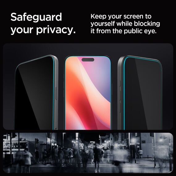 Spigen Glas.tR EZ Fit Privacy Tempered Glass for iPhone 16 Pro - 2 pcs. - Apple iPhone - Screen & Camera Protection - Techbox