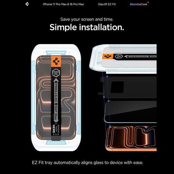 Spigen Glas.tR EZ Fit tempered glass for iPhone 16 Pro Max - 2 pcs. - Apple iPhone - Screen & Camera Protection - Techbox