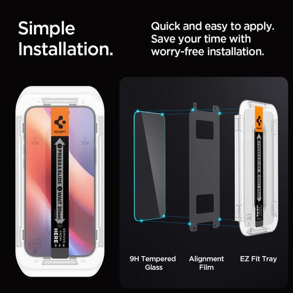 Spigen Glas.tR EZ Fit tempered glass for iPhone 16 Pro Max - 2 pcs. - Apple iPhone - Screen & Camera Protection - Techbox