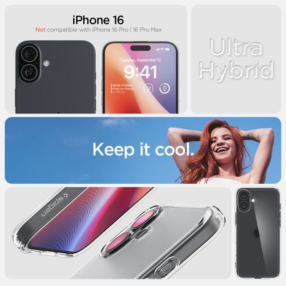 Spigen Ultra Hybrid for iPhone 16 - Clear | Techbox