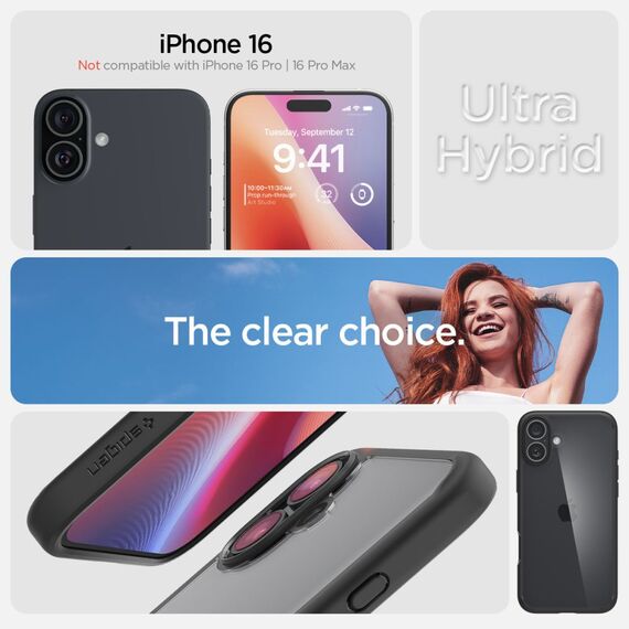 Spigen Ultra Hybrid iPhone 16 Case - Matte Black - Apple Cases - Cases - Techbox