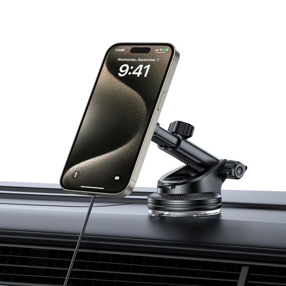 Tech-Protect MM15W MagSafe Car Holder with 15W Inductive Charger for Air Vent and Dashboard - Black
