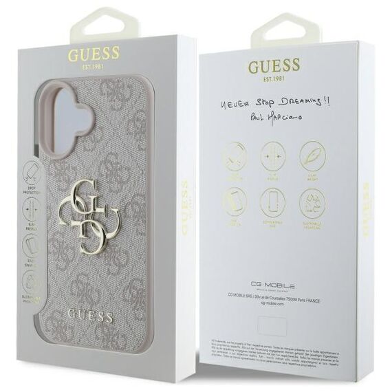 Guess 4G Big Logo iPhone 16 Case - Pink - Apple Cases - Cases - Techbox