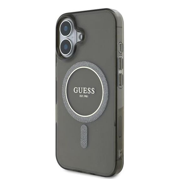 Guess IML Glitter Circle MagSafe case for iPhone 16 - black - Apple Cases - Cases - Techbox