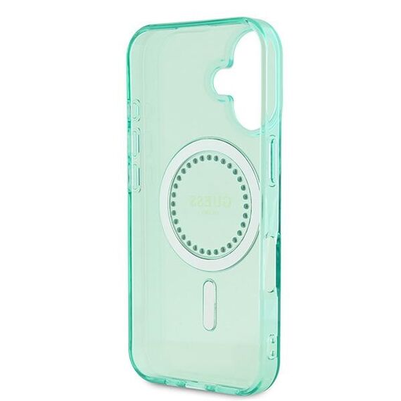 Guess IML Rhinestones MagSafe iPhone 16 Case - Green | Techbox