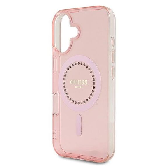 Guess IML Rhinestones MagSafe iPhone 16 Case - Pink - Apple Cases - Cases - Techbox