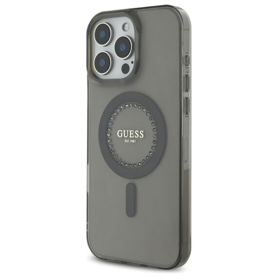 Guess IML Rhinestones MagSafe iPhone 16 Pro Case - Black | Techbox