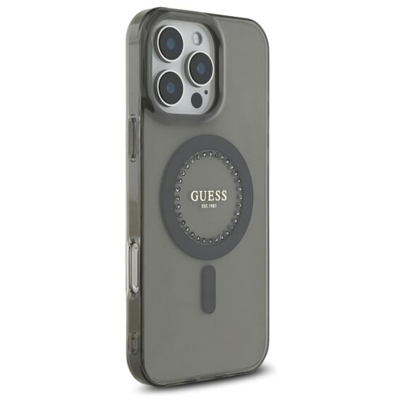 Guess IML Rhinestones MagSafe iPhone 16 Pro Case - Black | Techbox