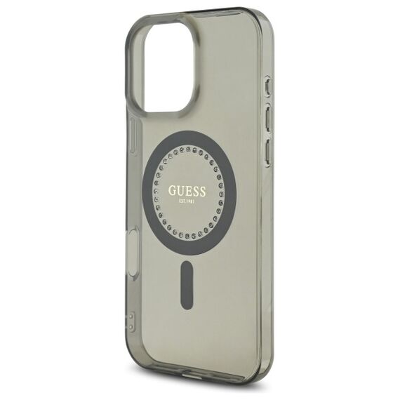 Guess IML Rhinestones MagSafe iPhone 16 Pro Case - Black | Techbox