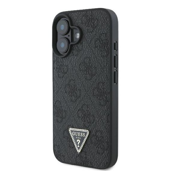 Guess Leather Metal Logo Strass Crossbody Case for iPhone 16 - Black - Apple Cases - Cases - Techbox