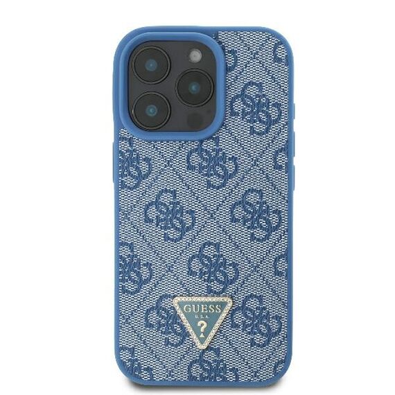 Guess Leather Metal Logo Strass Crossbody Case for iPhone 16 Pro - Blue - Apple Cases - Cases - Techbox