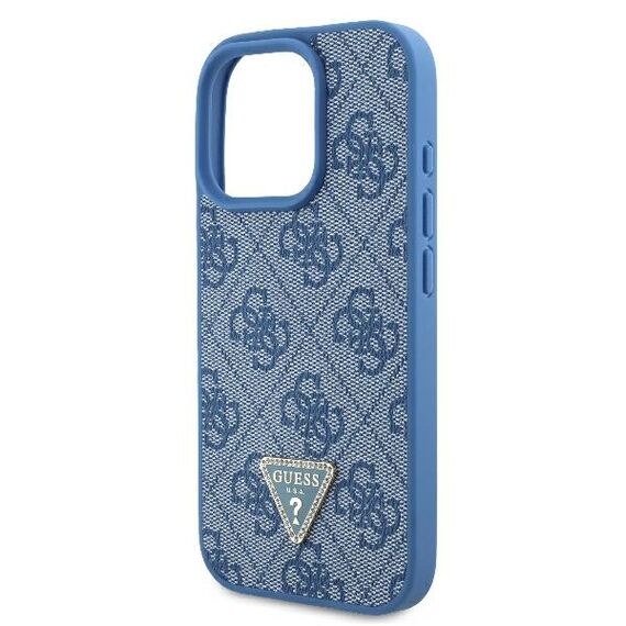 Guess Leather Metal Logo Strass Crossbody Case for iPhone 16 Pro - Blue - Apple Cases - Cases - Techbox