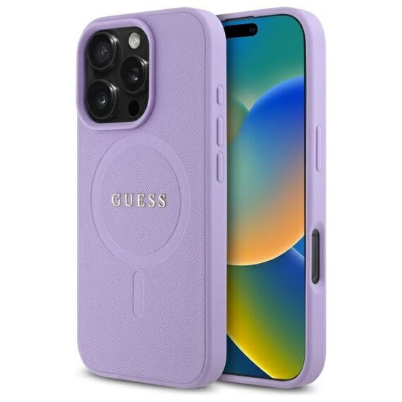 Guess Saffiano MagSafe iPhone 16 Pro Max Case - Purple | Techbox