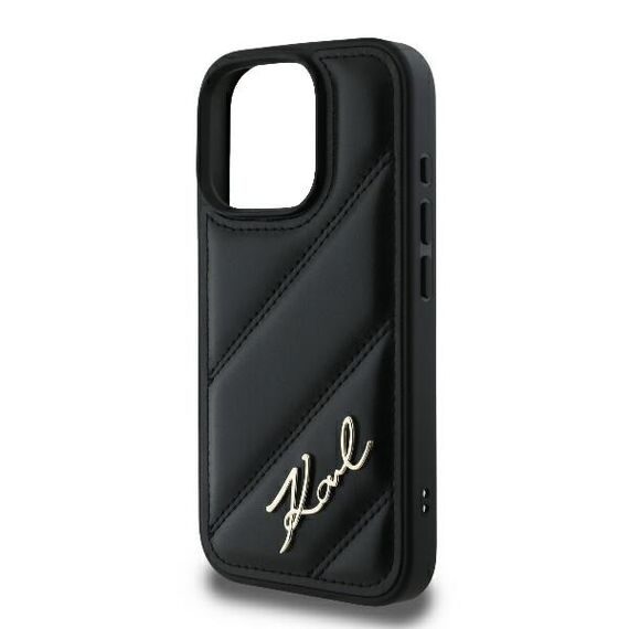 Karl Lagerfeld Quilted Signature iPhone 16 Pro Case - Black - Apple Cases - Cases - Techbox