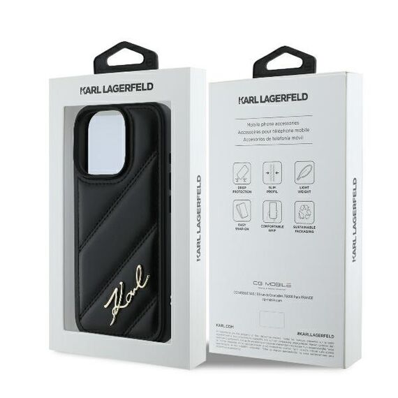 Karl Lagerfeld Quilted Signature iPhone 16 Pro Case - Black - Apple Cases - Cases - Techbox