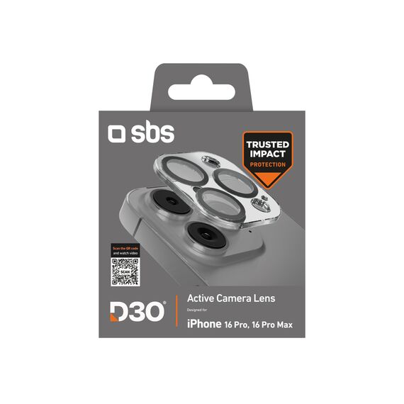 SBS Active Camera Lens D3O Tempered Glass for iPhone 16 Pro / 16 Pro Max Camera - Apple iPhone - Screen & Camera Protection - Techbox