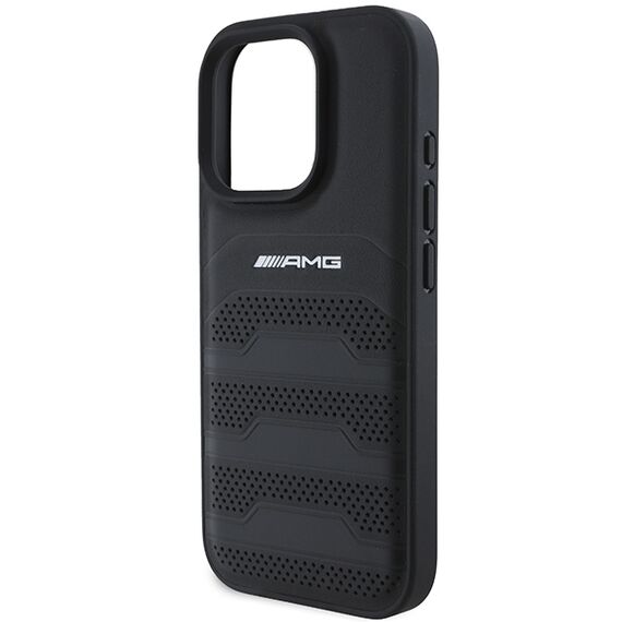 AMG Leather Debossed Lines Black Logo iPhone 16 Pro Max Case - Black | Techbox