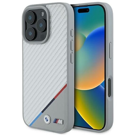 BMW M Carbon Tricolor Line MagSafe Case for iPhone 16 Pro - Gray - Apple Cases - Cases - Techbox