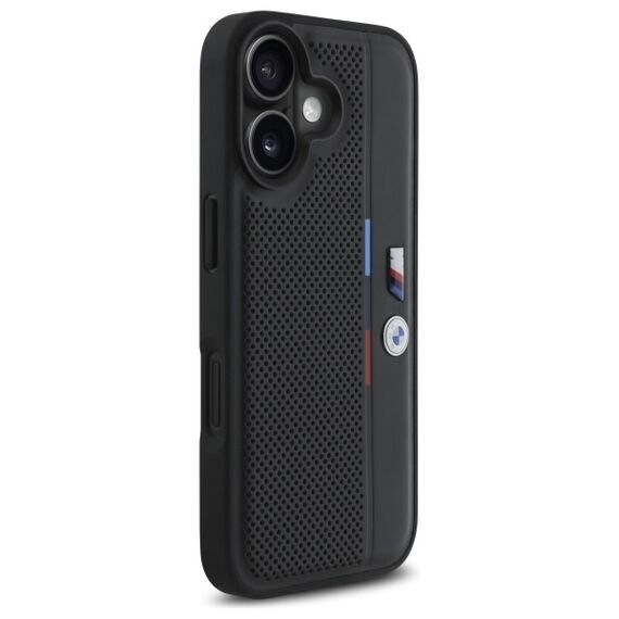 BMW M Perforated Tricolor Detail Line iPhone 16 Case - Black | Techbox