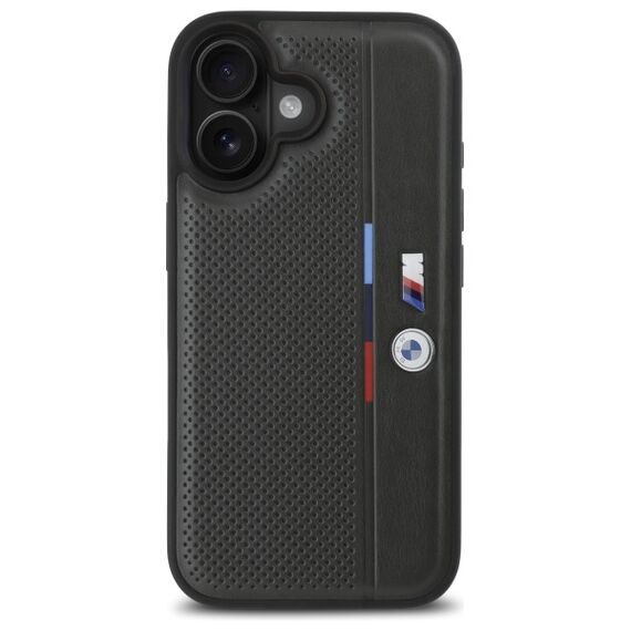 BMW M Perforated Tricolor Detail Line iPhone 16 Case - Dark Gray - Apple Cases - Cases - Techbox