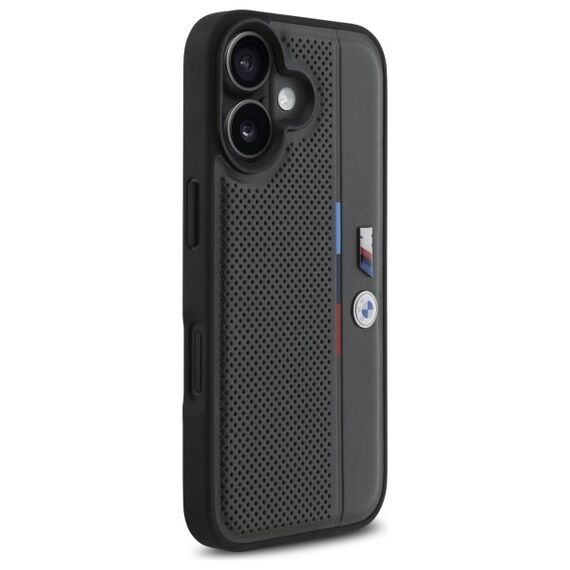 BMW M Perforated Tricolor Detail Line iPhone 16 Case - Dark Gray - Apple Cases - Cases - Techbox