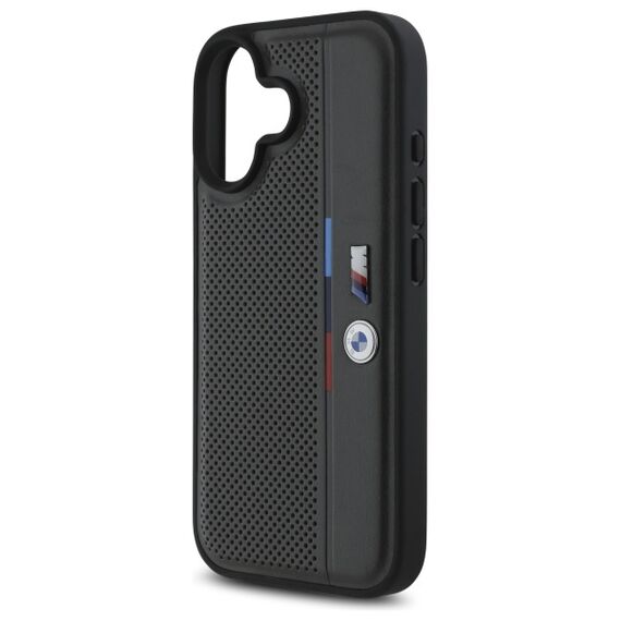 BMW M Perforated Tricolor Detail Line iPhone 16 Case - Dark Gray - Apple Cases - Cases - Techbox