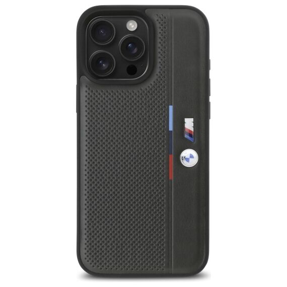 BMW M Perforated Tricolor Detail Line iPhone 16 Pro Max Case - Dark Gray - Apple Cases - Cases - Techbox